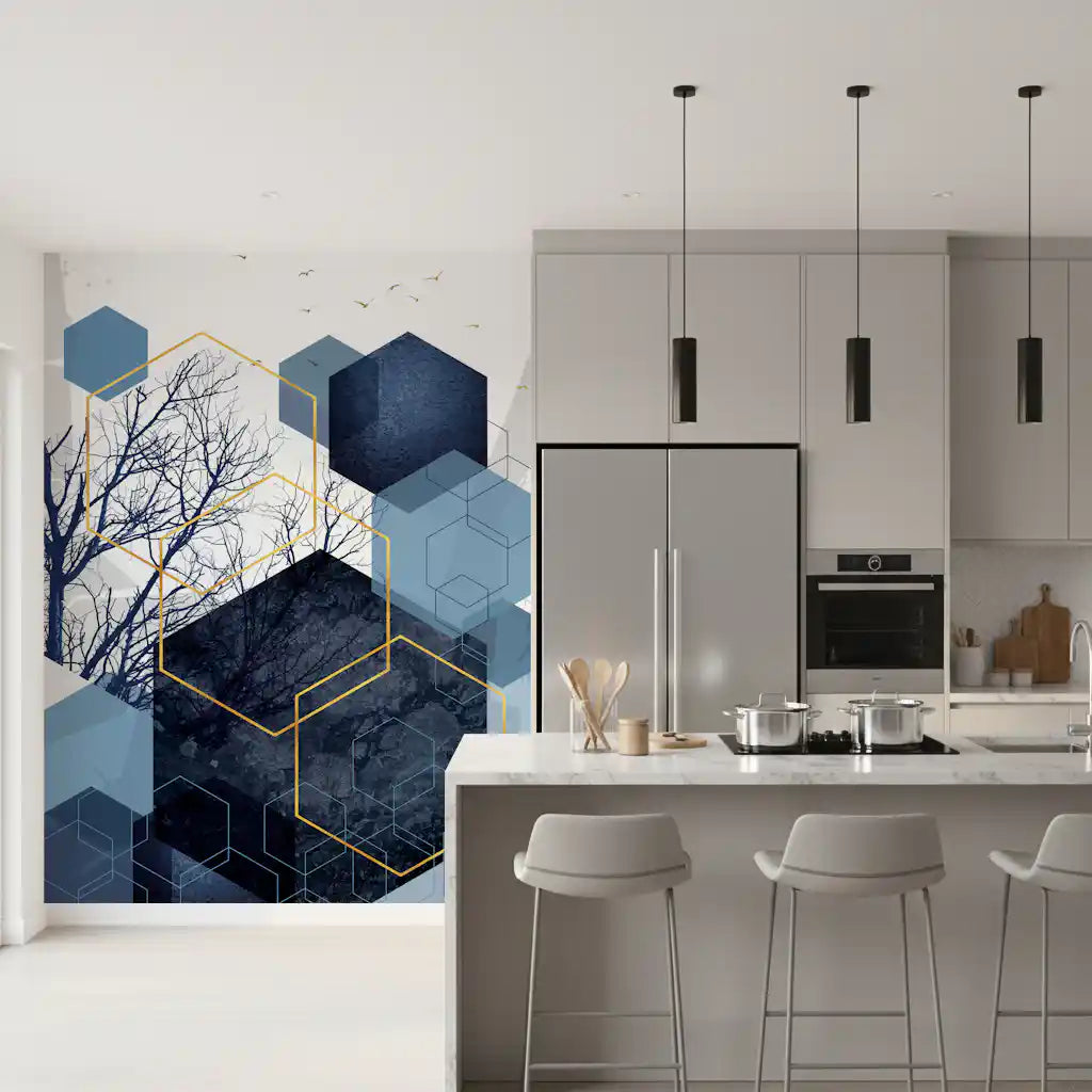 Azure Geometry Wandmuurdecoratie