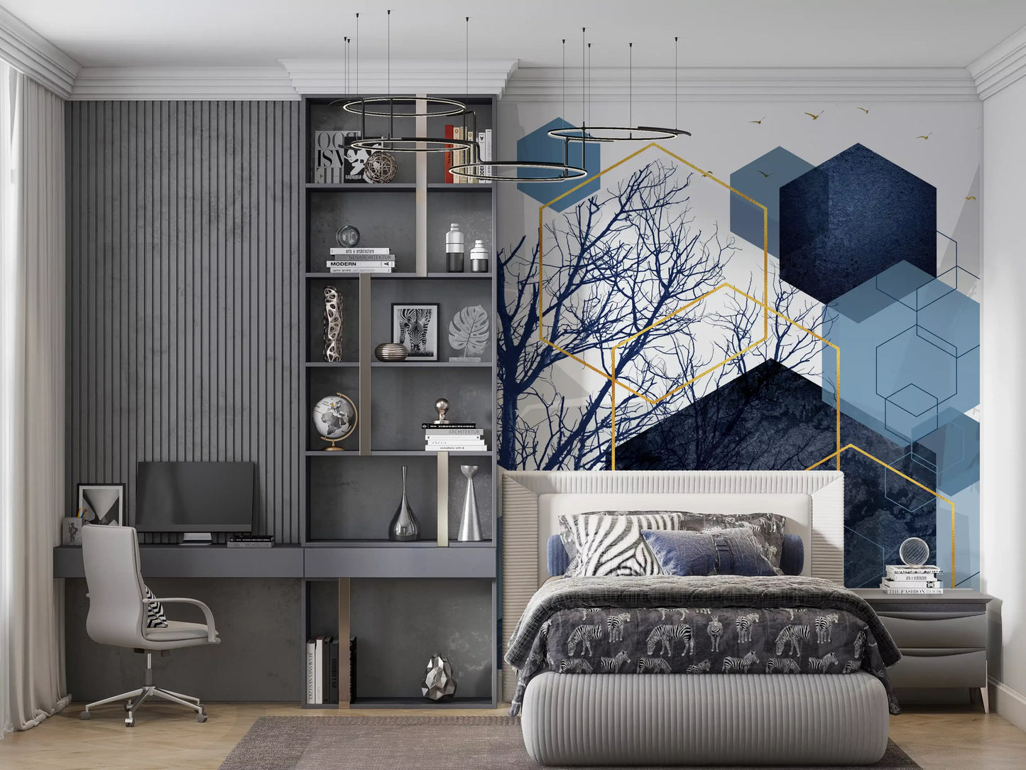 Azure Geometry Wandmuurdecoratie