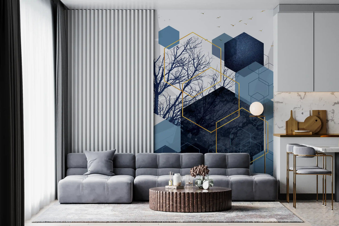 Azure Geometry Wandmuurdecoratie