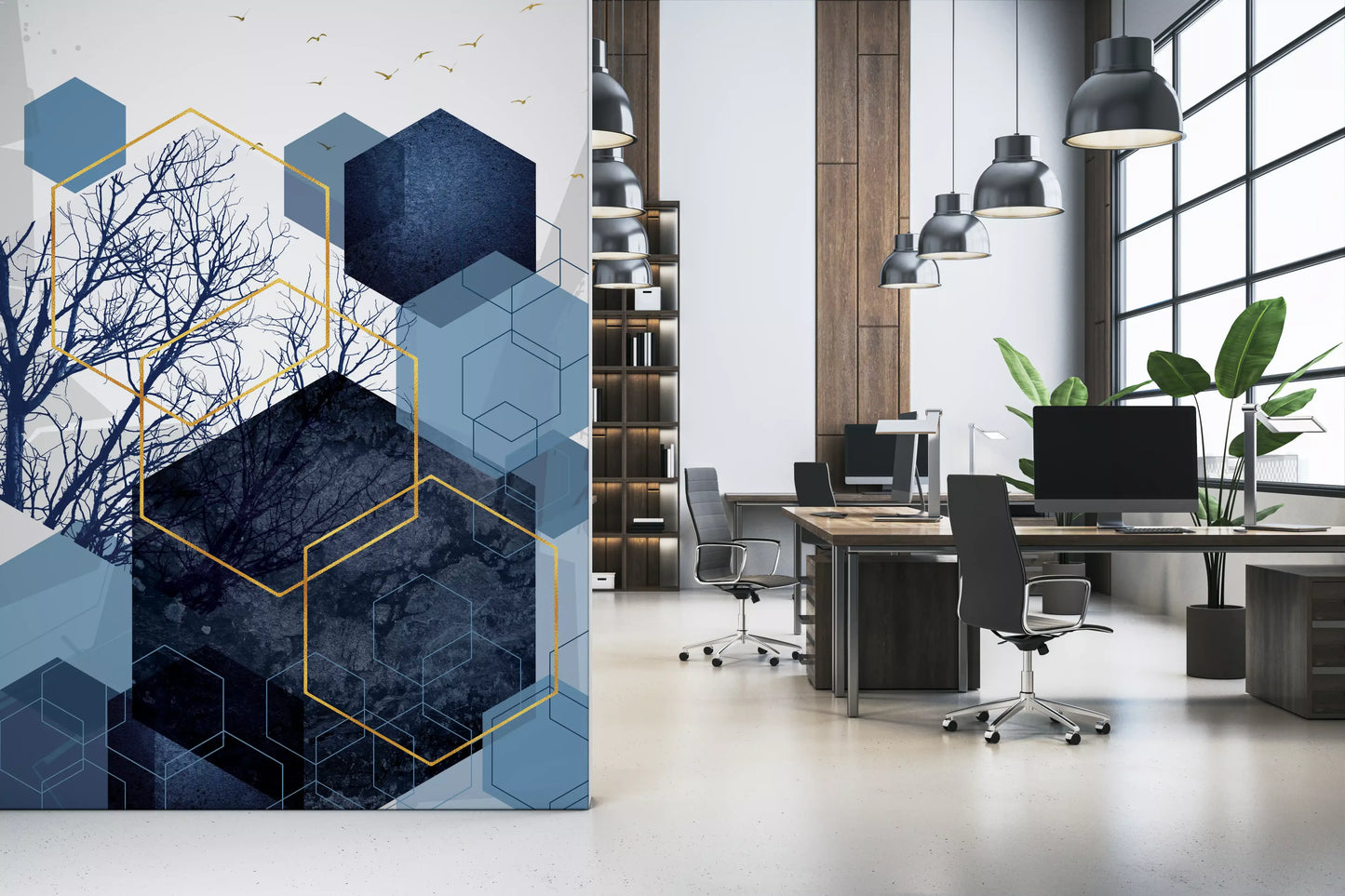 Azure Geometry Wandmuurdecoratie