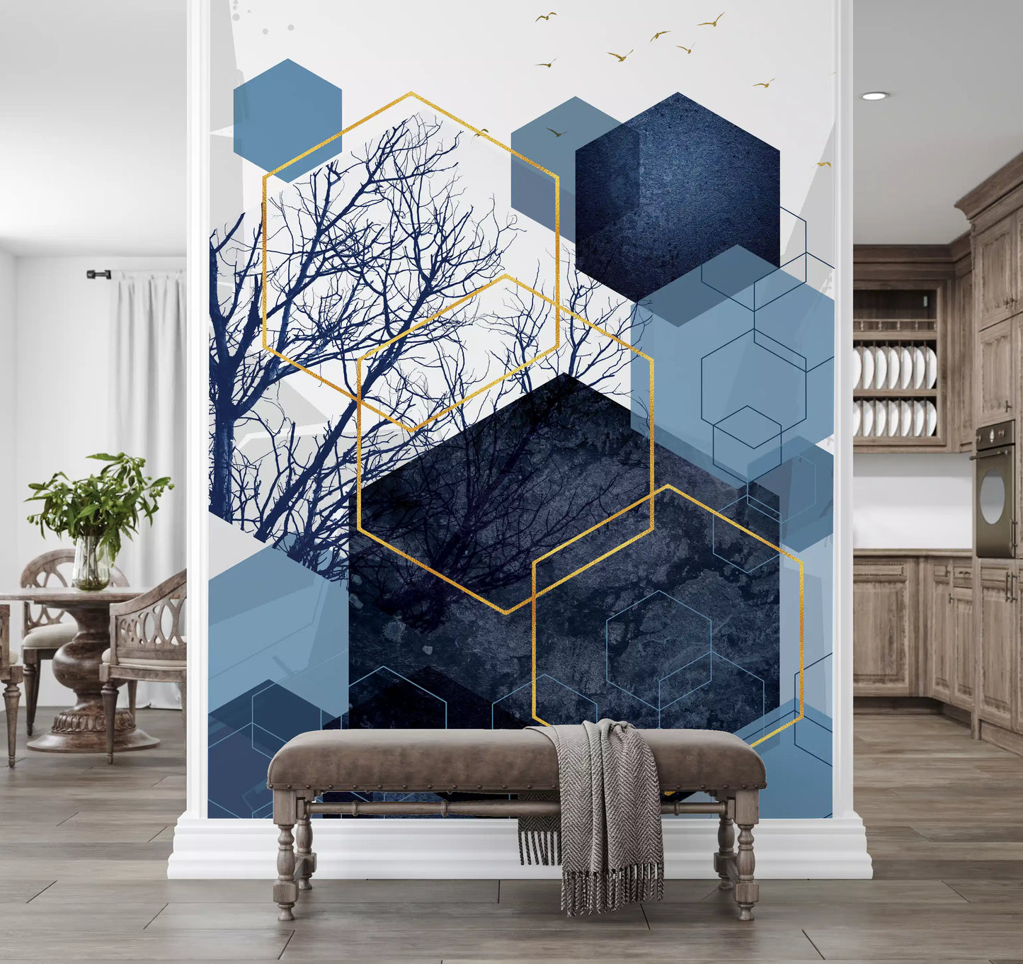 Azure Geometry Wandmuurdecoratie