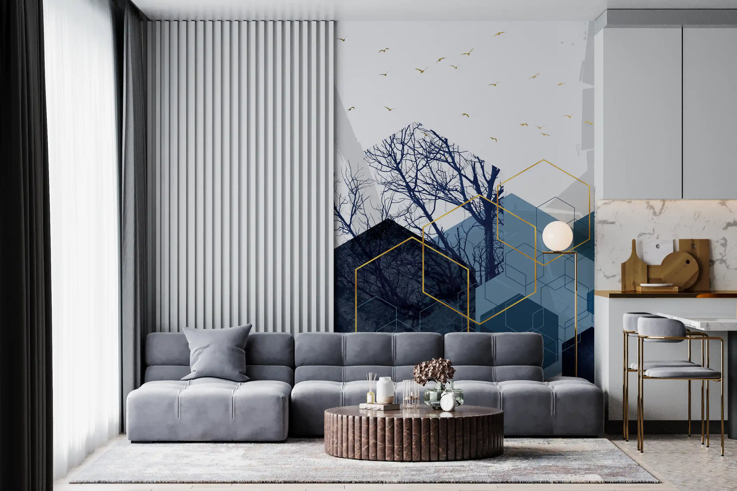 Azure Geometry 2 Wandbild