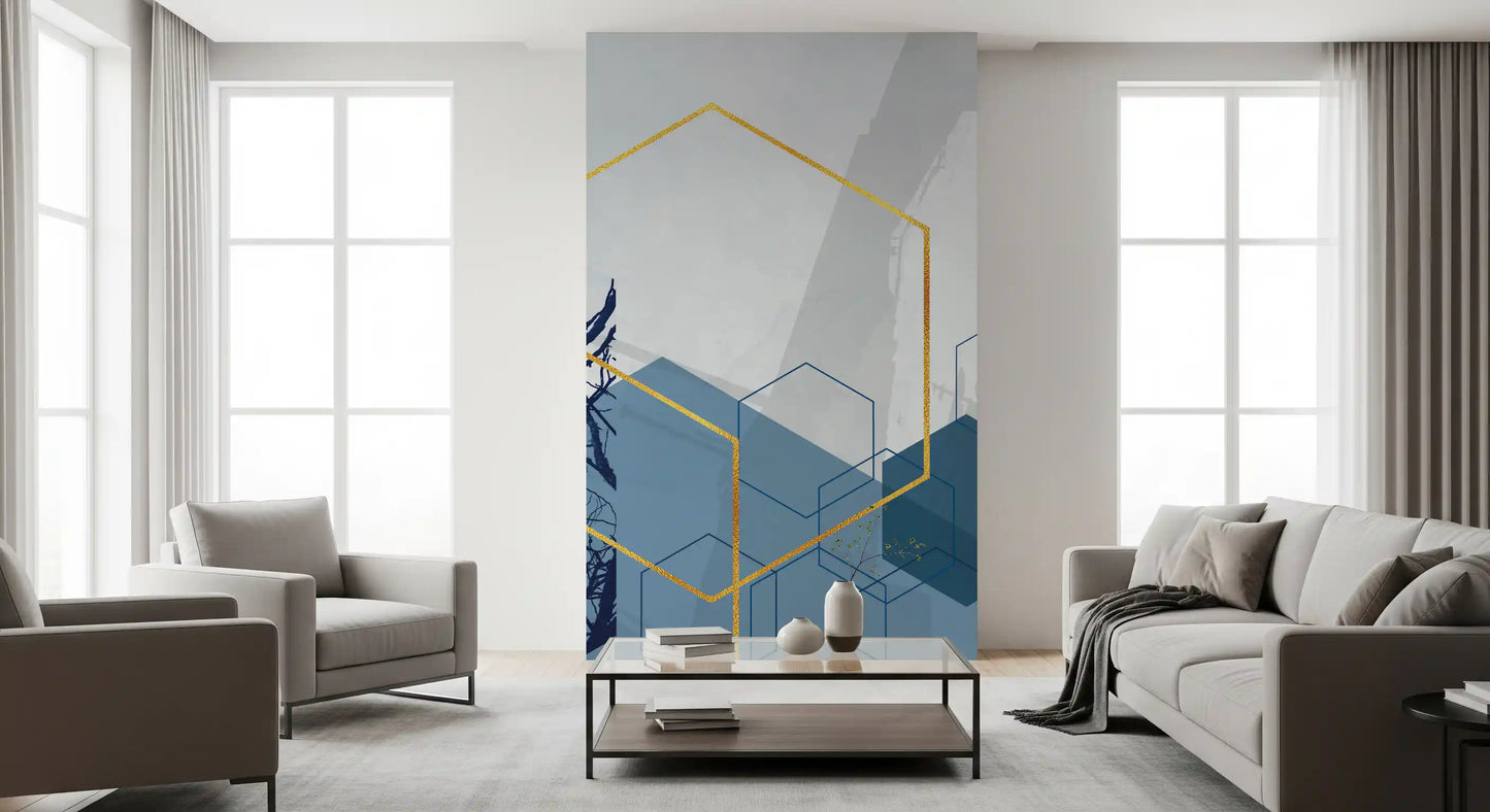 Geometrischer Waldschimmer 2 Wandbild