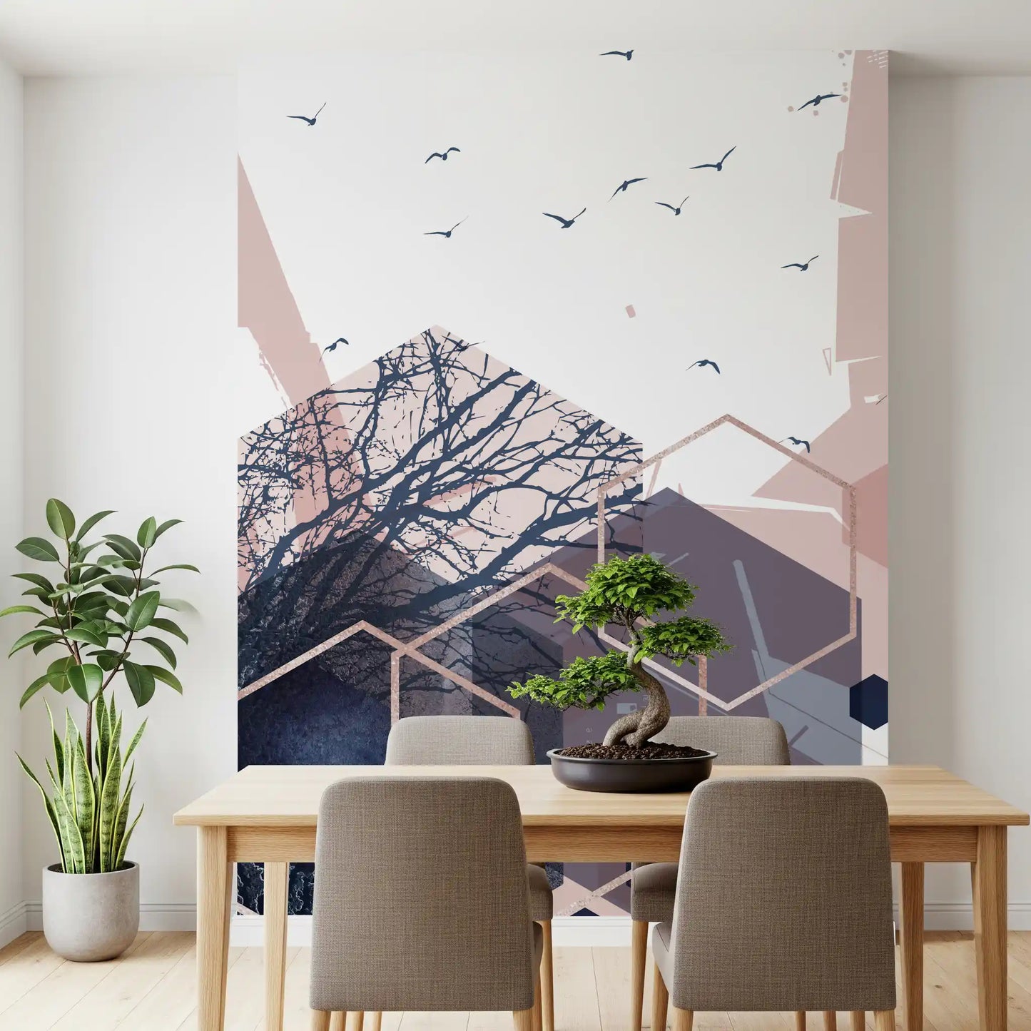 Geometric Forest Flight 2 Wall Mural