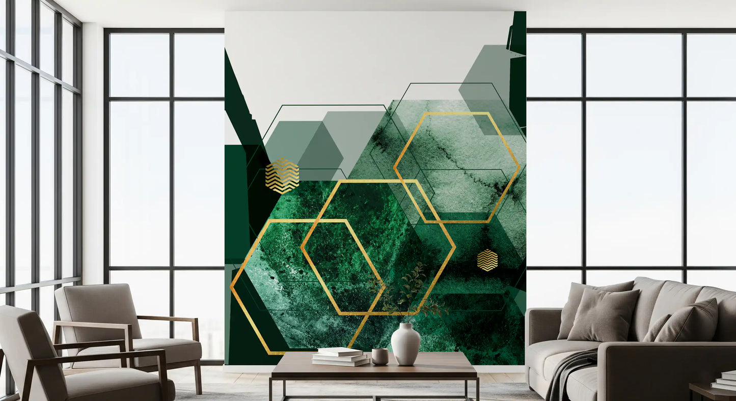Verdant Hexagon Glamour 2 Wall Mural