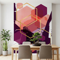 Dining room with the Bold Geometric Flow wall mural 