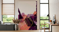 A Home office area opens up with the Bold Geometric Flow wall mura