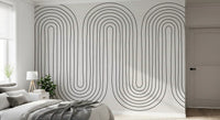 bedroom run finished with the Subtle Arch Rhythm curved wall mural