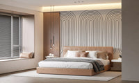 Looping linework repeats steadily across the Subtle Arch Rhythm wall mural
