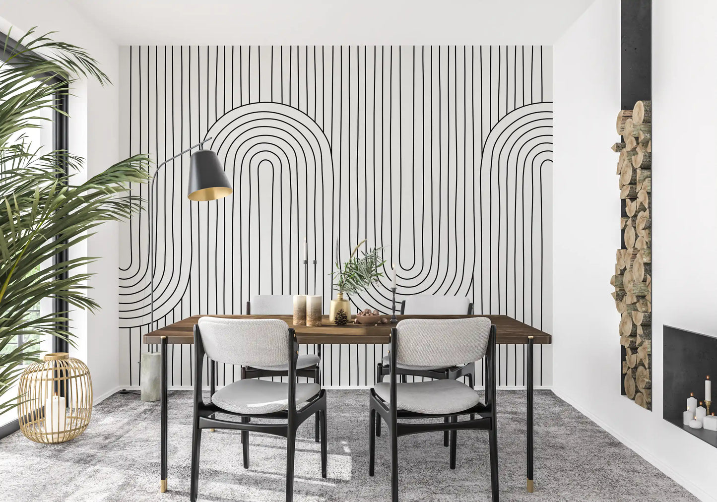 Linear Rhythm Arches Wall Mural