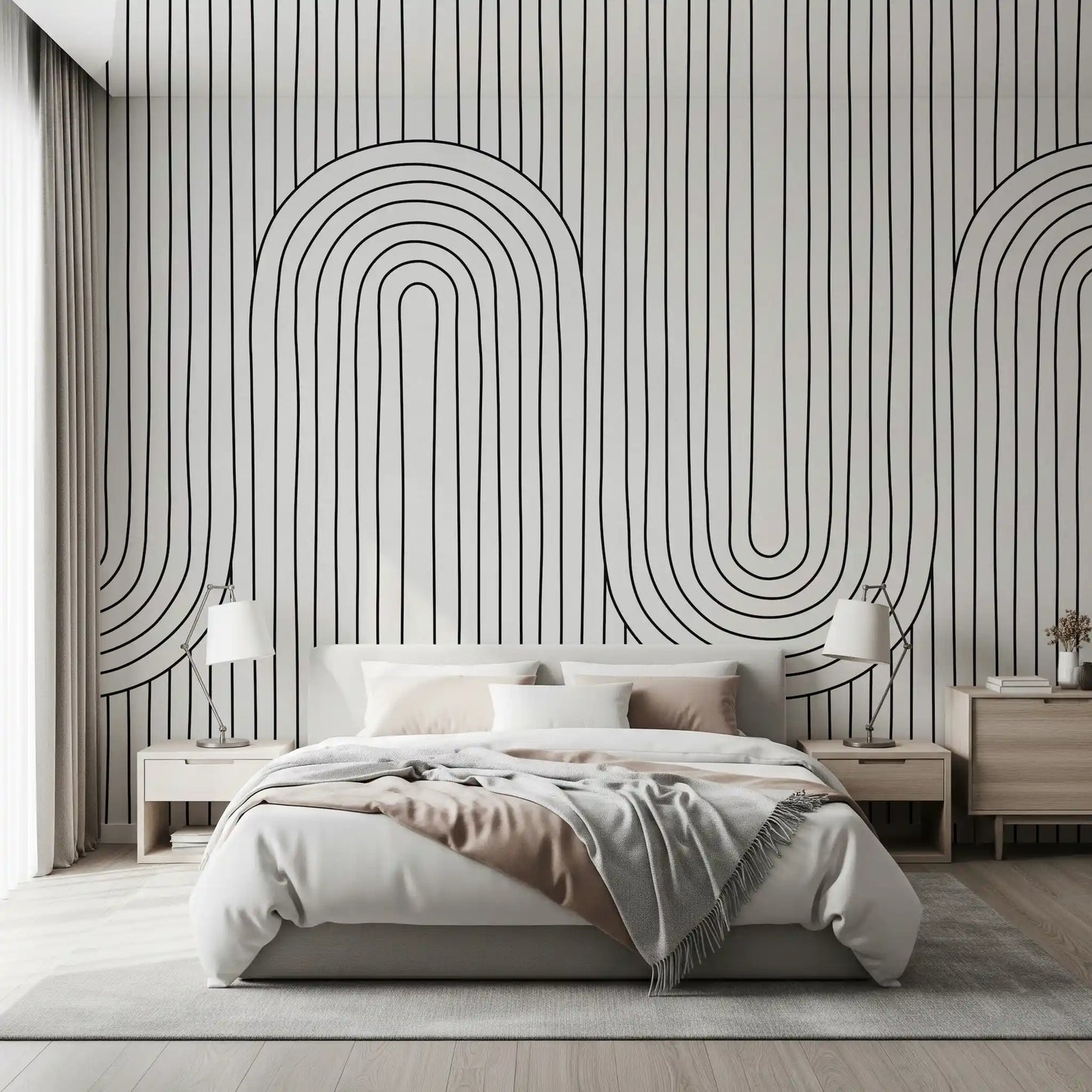 Linear Rhythm Arches Wall Mural