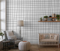 Kids room wall mural featuring Fluid Grid Pattern and linear movement