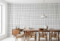 Minimal line wall mural with crossing grid lines and calm rhythm