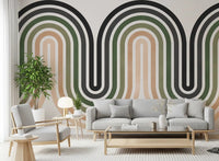 Office room Organic Rhythm Curves wall mural with bold wavy line rhythm