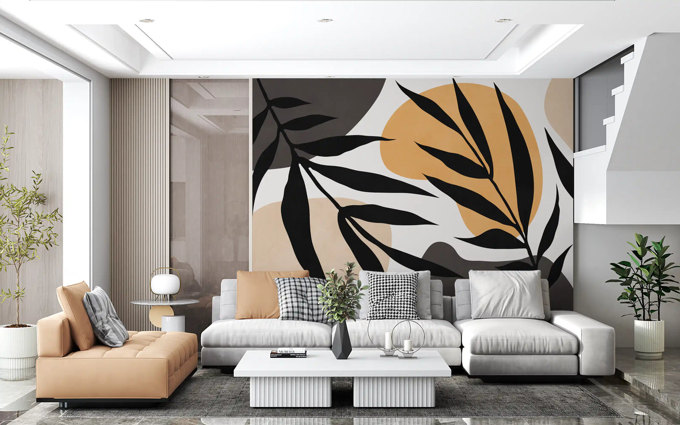 Fresque Murale Artistique Silhouette Organique
