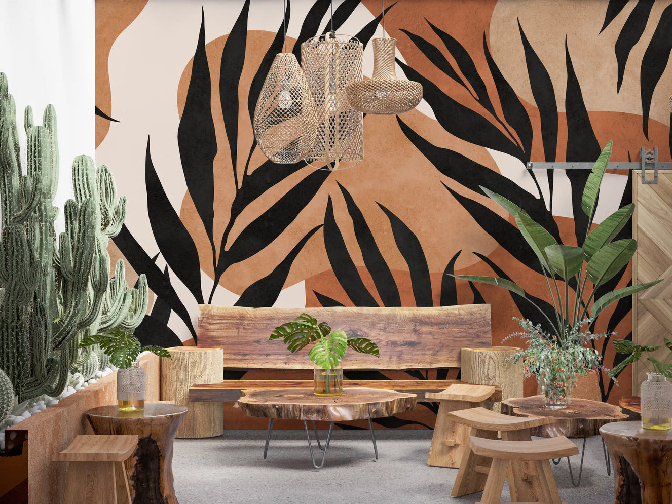 Papier peint mural Feuille Boho Flow