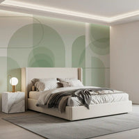 Sage Serenity Arches Wall Mural with rounded shapes and quiet green depth
