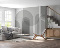 Abstract Grey Arches Wall Mural with rounded shapes and soft tonal depth