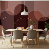 Dining room Golden Arc Serenity Wall Mural with refined curve details