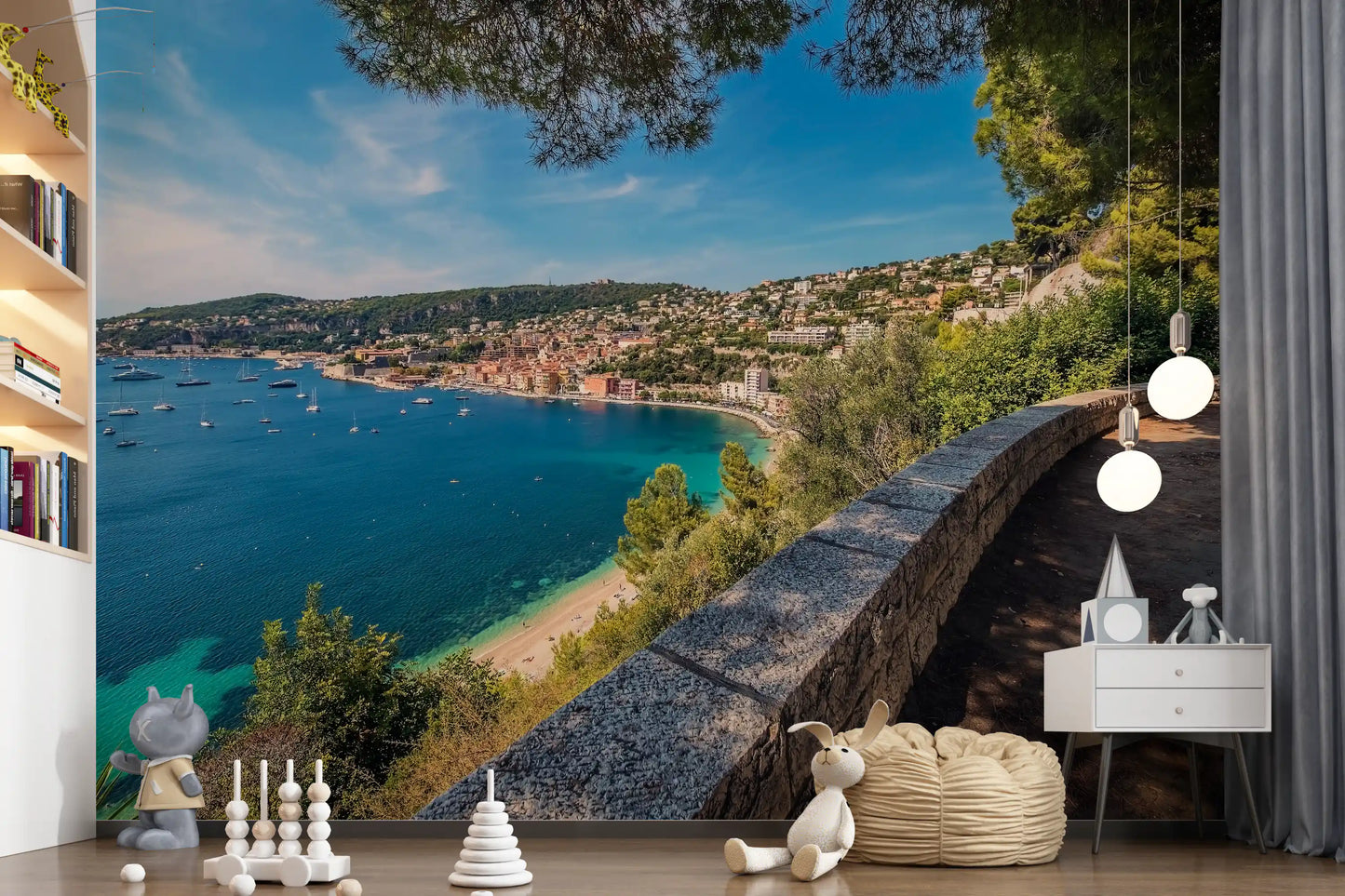 Villefranche-sur-Mer rannikkoseikkailu seinämaalaus