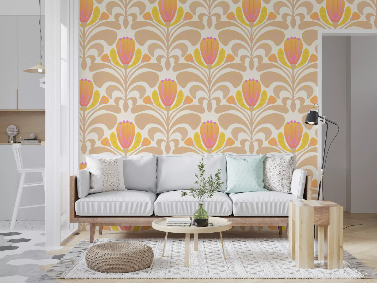 Papel de Parede Melodia Floral Ensolarado