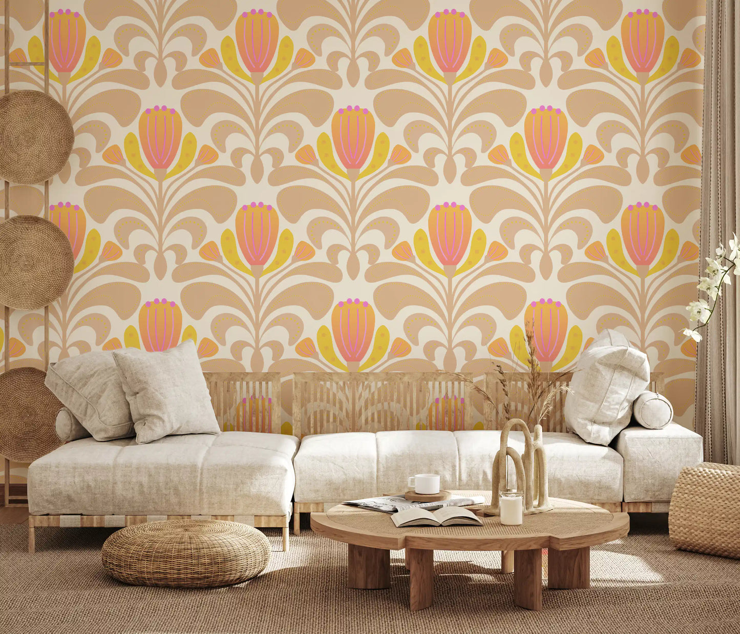 Papel de Parede Melodia Floral Ensolarado