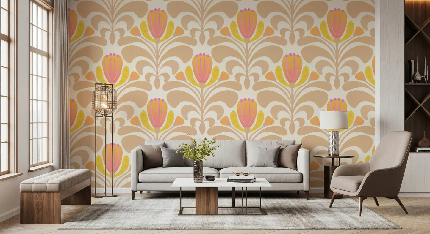 Papel de Parede Melodia Floral Ensolarado