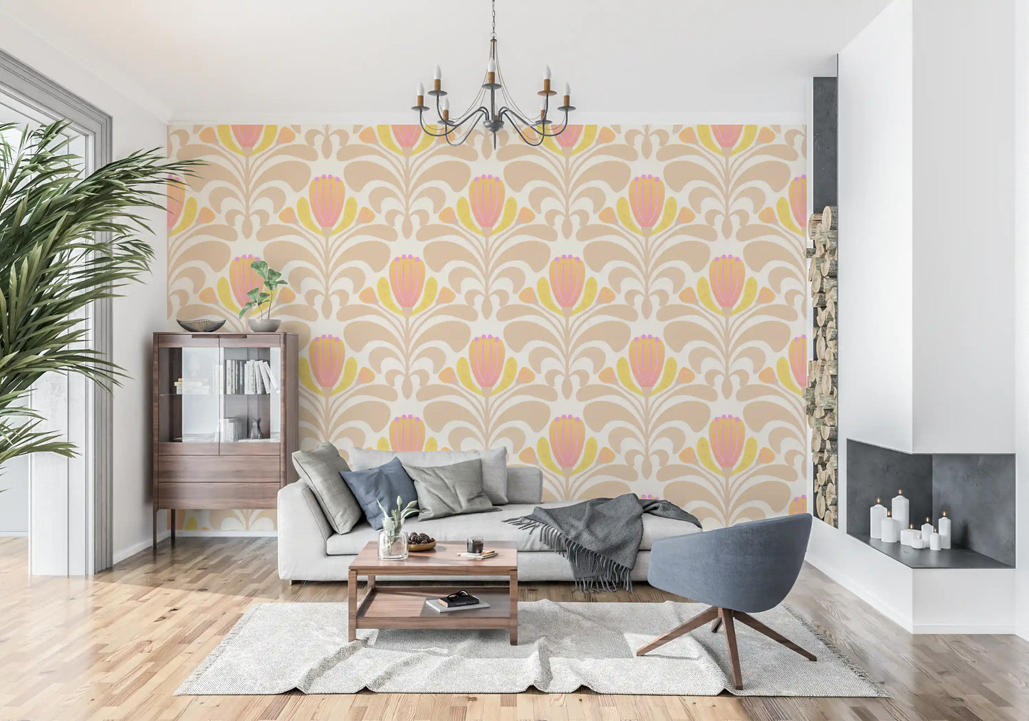 Papel de Parede Melodia Floral Ensolarado