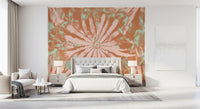 Bedroom Terra Floral Mural featuring warm bloom artwork and soft washes