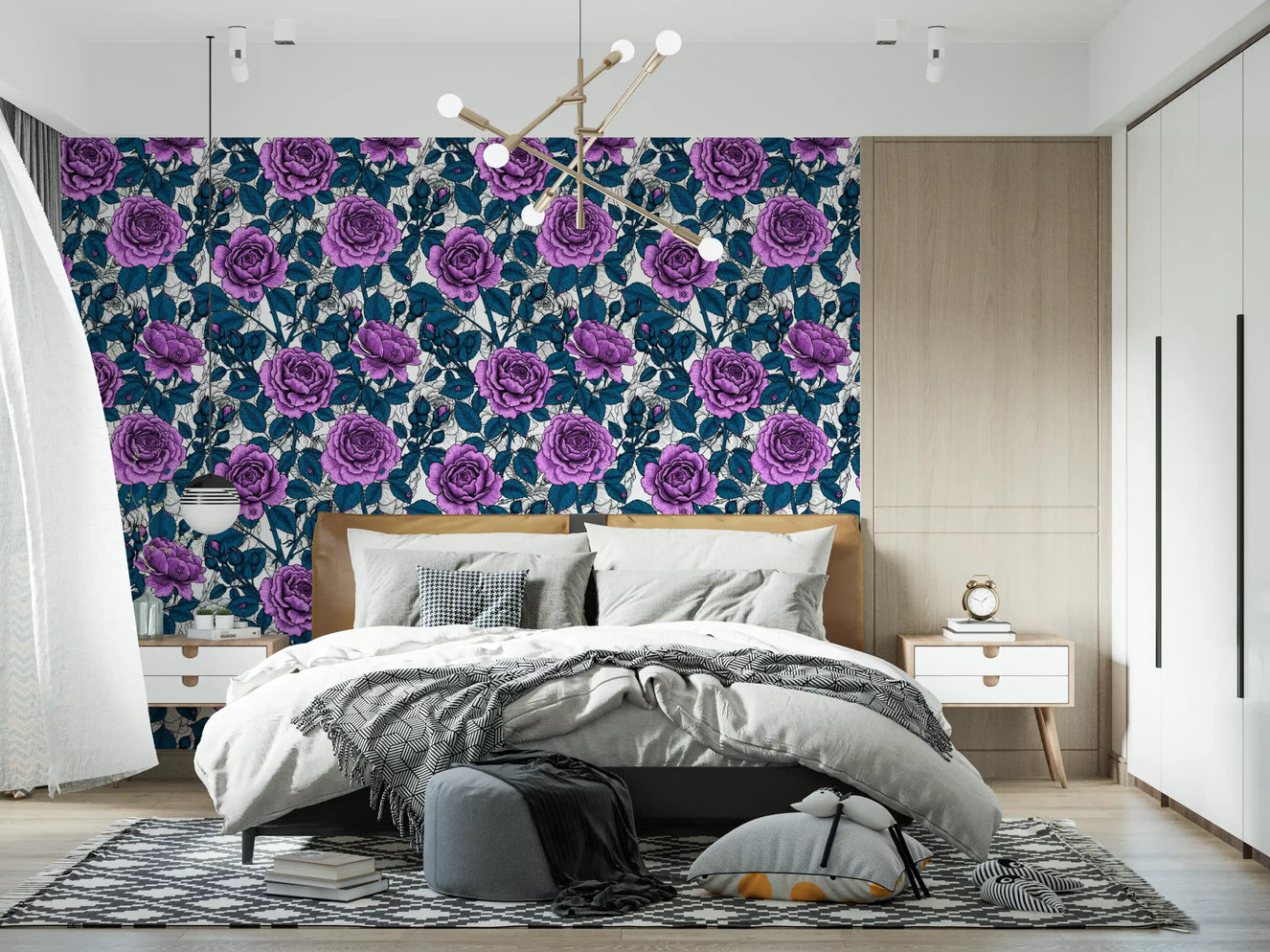 Violet rose garden Wallpaper⁠