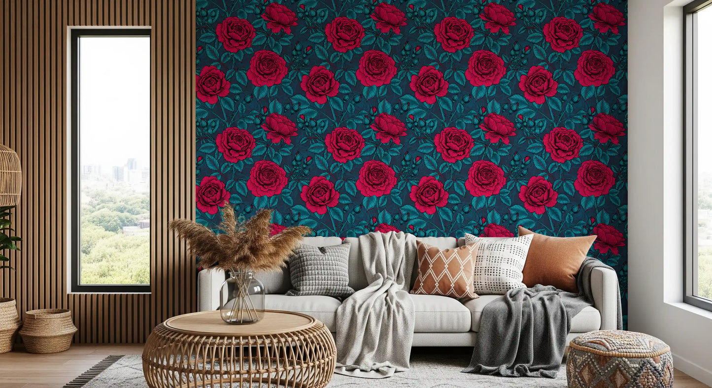 Papier peint Jardin de Roses Nocturne