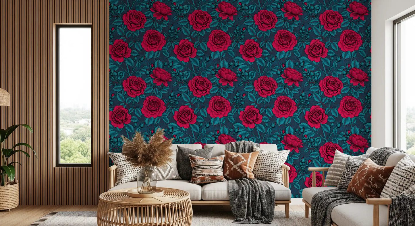 Papier peint Jardin de Roses Nocturne