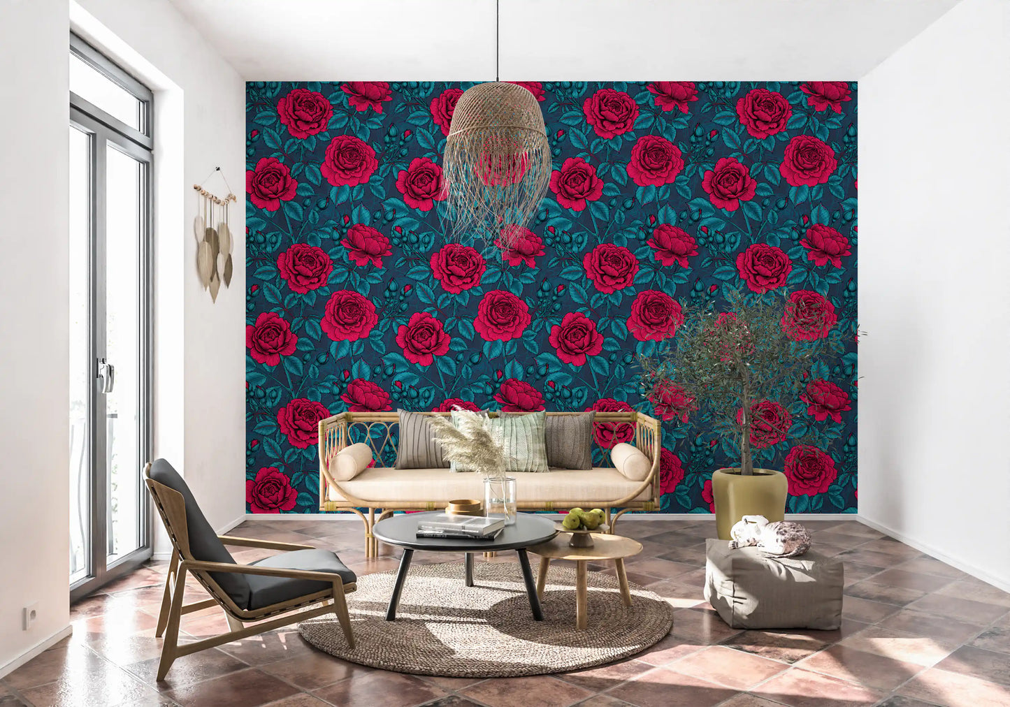 Papier peint Jardin de Roses Nocturne