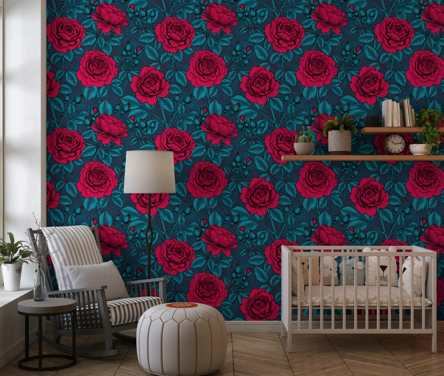 Papier peint Jardin de Roses Nocturne