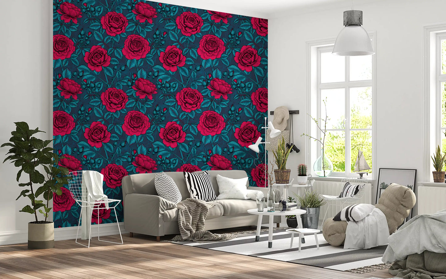 Papier peint Jardin de Roses Nocturne