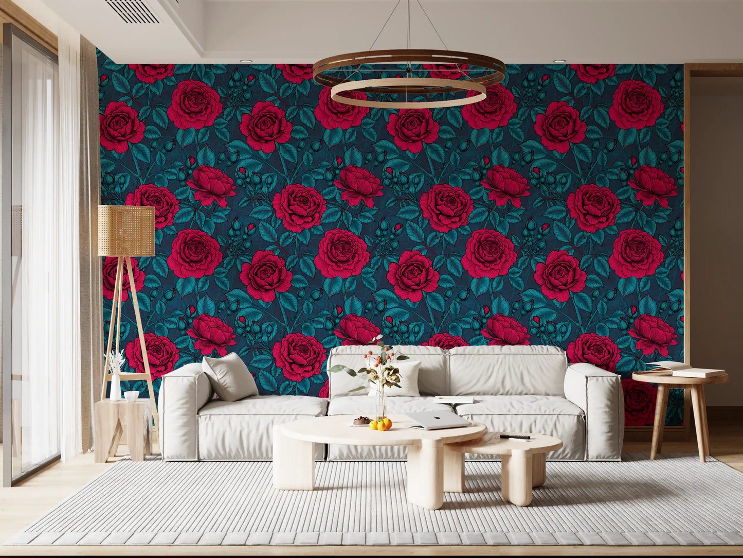 Papier peint Jardin de Roses Nocturne