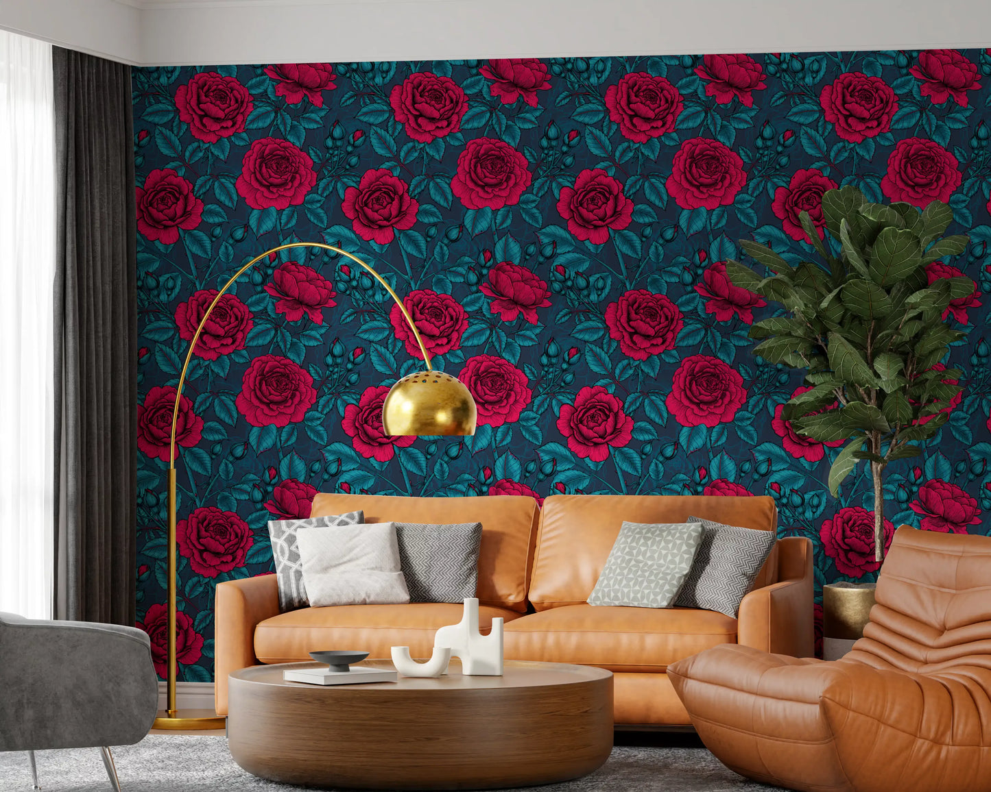 Papier peint Jardin de Roses Nocturne
