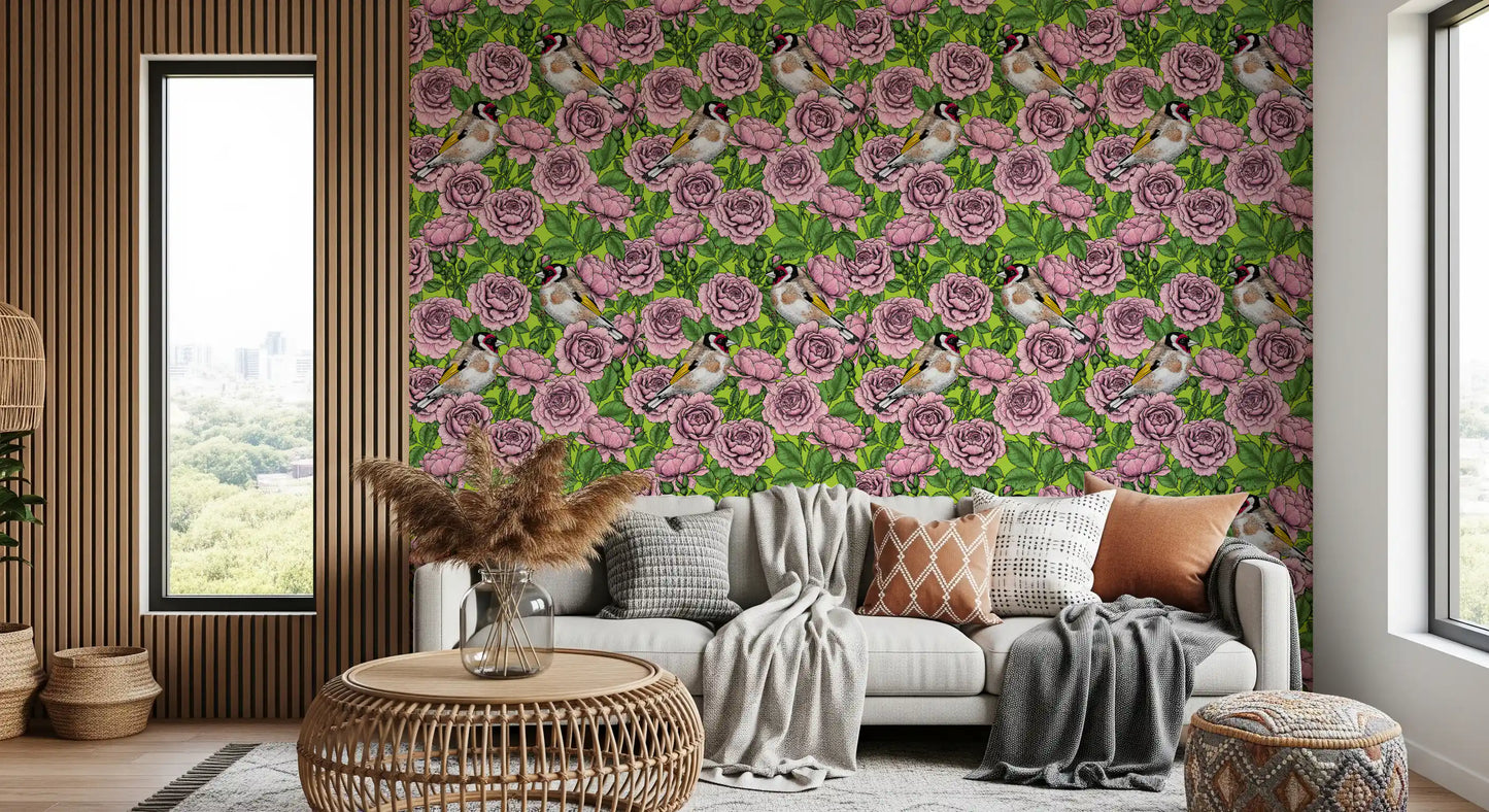 Papier peint Goldfinch & Rose Garden Delight
