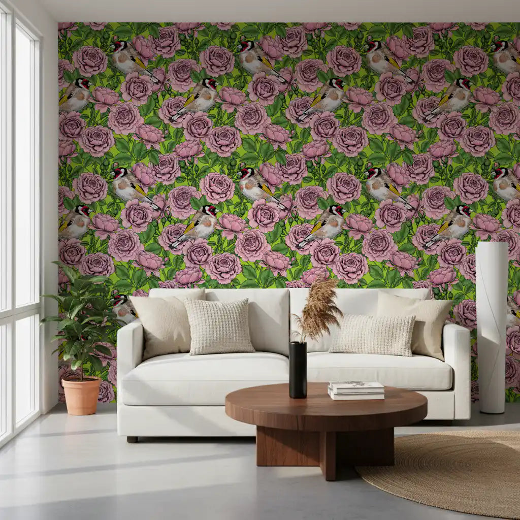Papier peint Goldfinch & Rose Garden Delight