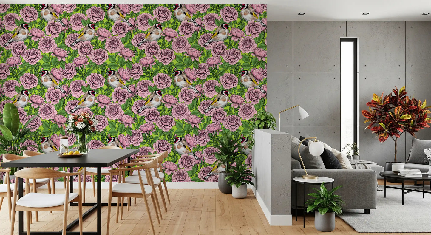 Papier peint Goldfinch & Rose Garden Delight