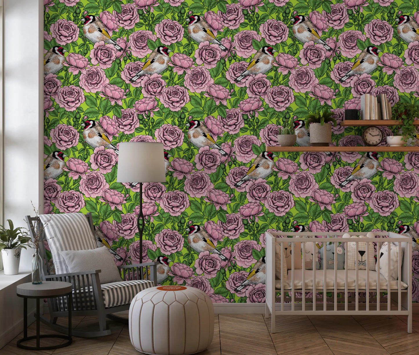 Papier peint Goldfinch & Rose Garden Delight