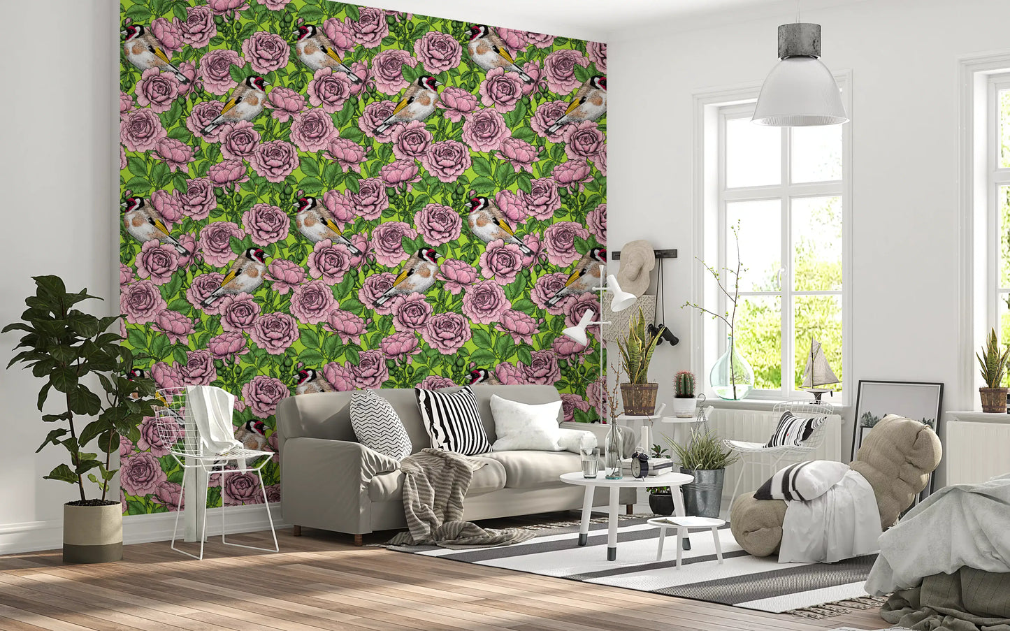 Papier peint Goldfinch & Rose Garden Delight