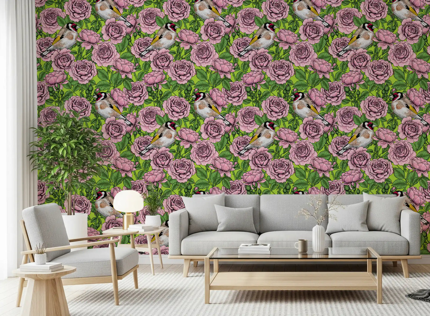 Papier peint Goldfinch & Rose Garden Delight