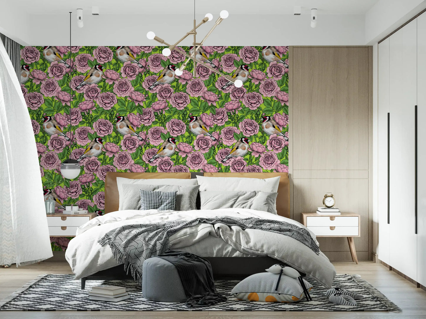Papier peint Goldfinch & Rose Garden Delight