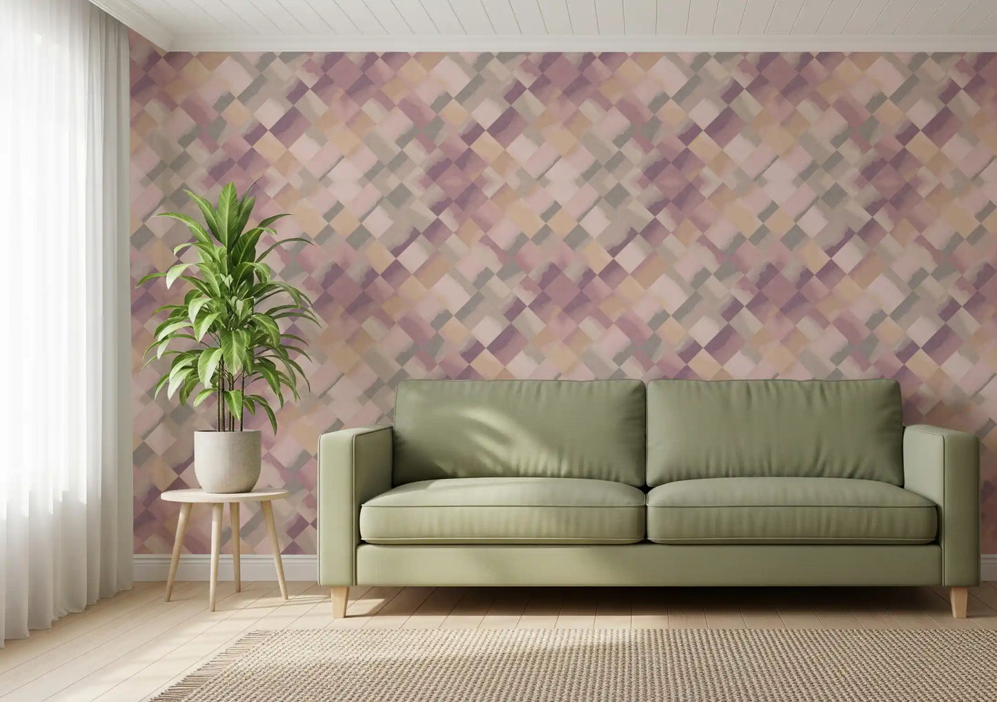 Papier peint damier peint Relax Sunrise