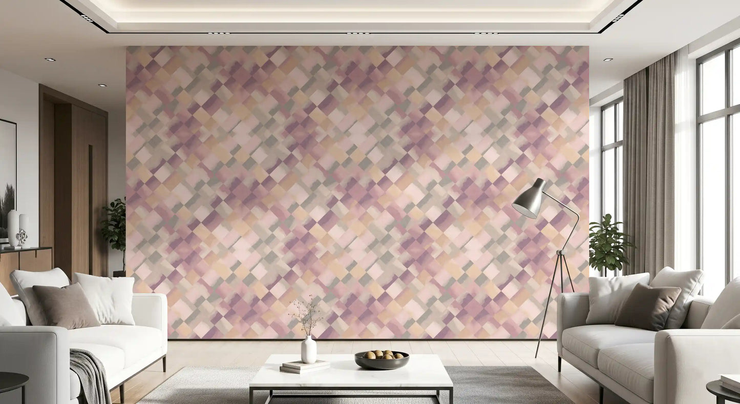 Papier peint damier peint Relax Sunrise