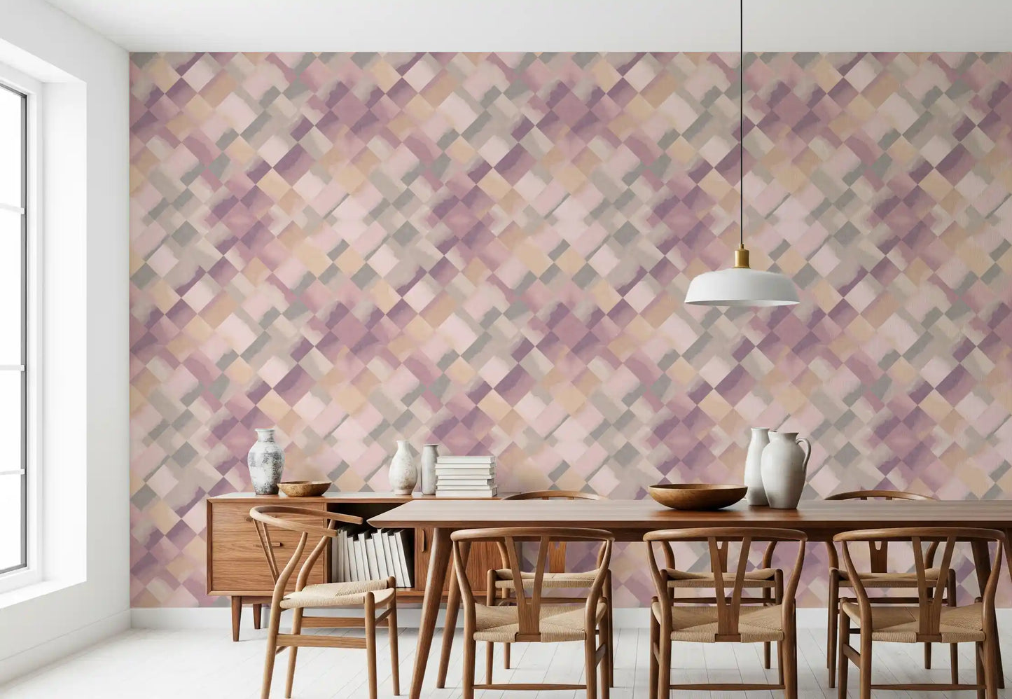 Papier peint damier peint Relax Sunrise
