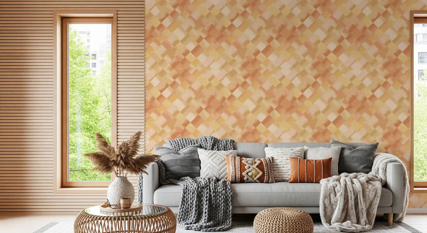 Papier peint damier peint Relax Sunny