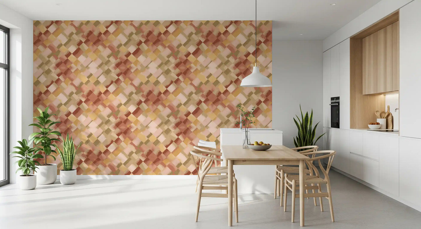 Papier peint damier peint Relax Sunset