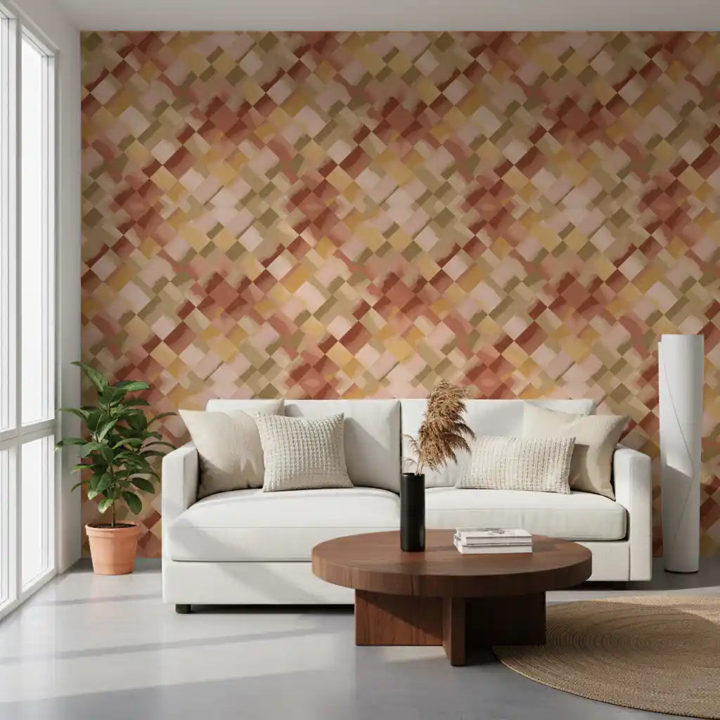 Papier peint damier peint Relax Sunset